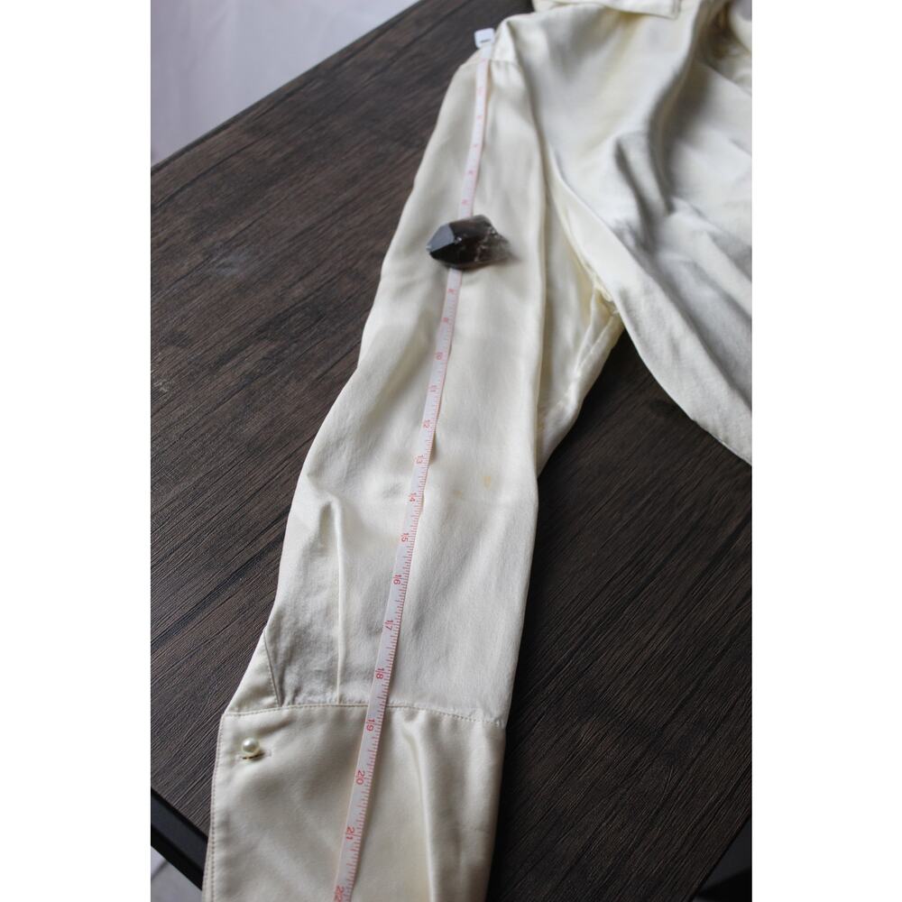 VTG 90s Lauren Ralph Lauren 100% Silk Blouse Button Up Shirt With Sash Scarf 16W - Picture 14 of 16